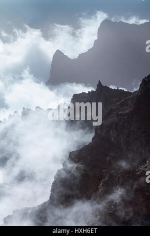 Mer de nuages dans la région de Roque de los Muchachos, La Palma, Canary Islands Banque D'Images