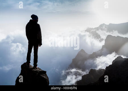 Mer de nuages dans la région de Roque de los Muchachos, La Palma, Canary Islands Banque D'Images