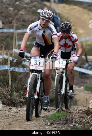 HANNA KLEIN COUPE DU MONDE DE VÉLO DE MONTAGNE UCI DALBY FOREST YORKSHIRE ANGLETERRE 25 Avril 2010 Banque D'Images