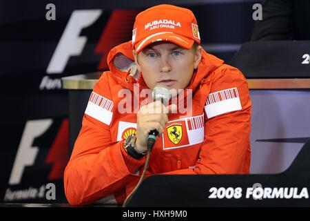 Appuyez sur Kimi Raikkonen CONFERENC SCUDERIA FERRARI SPA-FRANCORCHAMPS BELGIQUE 04 Septembre 2008 Banque D'Images