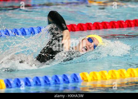 IAN THORPE AUSTRALIE MANCHESTER EN ANGLETERRE 30 Juillet 2002 Banque D'Images