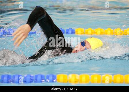 IAN THORPE AUSTRALIE MANCHESTER EN ANGLETERRE 30 Juillet 2002 Banque D'Images