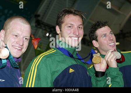 IAN THORPE AUSTRALIE MANCHESTER EN ANGLETERRE 30 Juillet 2002 Banque D'Images