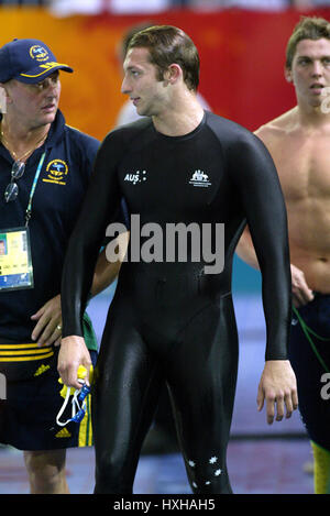 IAN THORPE AUSTRALIE MANCHESTER EN ANGLETERRE 30 Juillet 2002 Banque D'Images