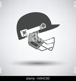 L'icône casque de cricket sur fond gris, ombre ronde. Vector illustration. Illustration de Vecteur