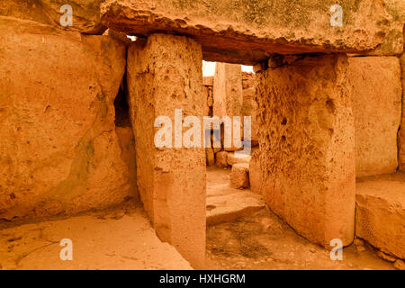 Temple mégalithique de Mnajdra - Malte Banque D'Images