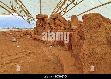 Temple mégalithique de Mnajdra - Malte Banque D'Images