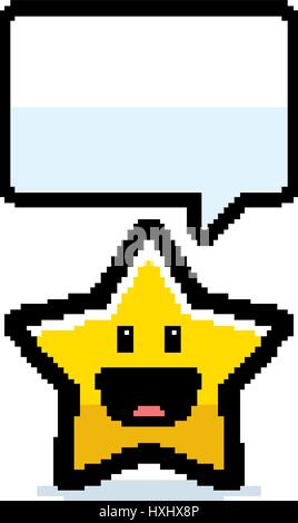 Un cartoon illustration d'une étoile dans un 8-bit style graphique. Illustration de Vecteur