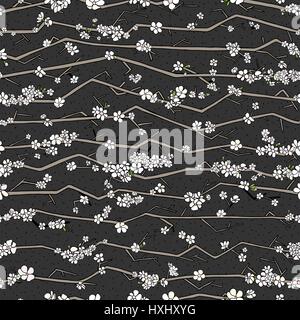 Résumé motif transparent sakura. Direction générale des fleurs avec des fleurs. Illustration de Vecteur