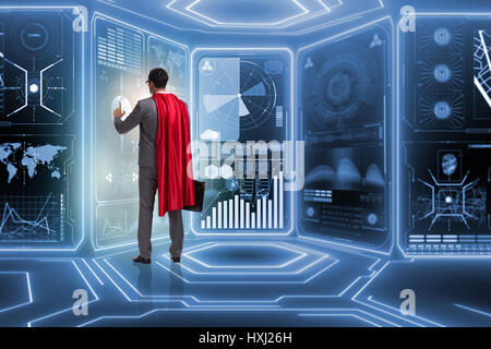 Concept de gestion des données en super-héros Banque D'Images