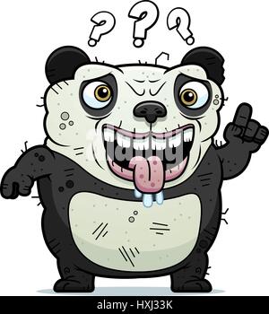 Illustration d'une caricature d'un vilain panda à la confusion. Illustration de Vecteur