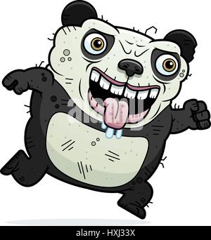 Illustration d'une caricature d'un vilain panda d'exécution. Illustration de Vecteur
