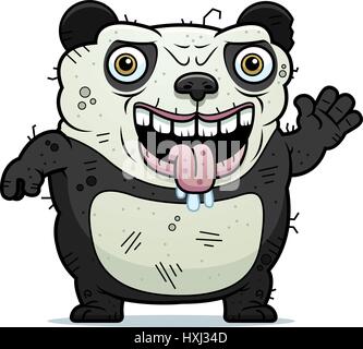 Illustration d'une caricature d'un vilain panda en agitant. Illustration de Vecteur