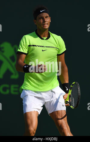 Key Biscayne, Floride, USA. Mar 28, 2017. Rafael Nadal Vs Nicolas Mahut au cours de l'Open de Miami à Crandon Park Tennis Center le 28 mars 2017 à Key Biscayne, en Floride. Credit : Mpi04/media/Alamy Punch Live News Banque D'Images