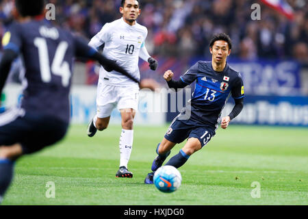 2002 Stade de Saitama, Tokyo, Japon. Mar 28, 2017. Hiroshi Kiyotake (JPN), le 28 mars 2017 Football/soccer - COUPE DU MONDE : Russie 2018 Tour Final qualificatif asiatique le Groupe B entre le Japon 4-0 Thaïlande à Saitama Stadium 2002, Saitama, Japon. Credit : Yohei Osada/AFLO/Alamy Live News Banque D'Images