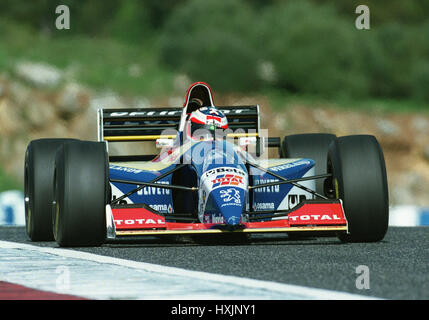 RUBENS BARRICHELLO JORDANIE TOTAL PEUGEOT pilote de F1 10 mars 1995 Banque D'Images