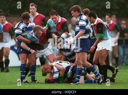 NEIL DUPLESSY & Brian MOORE VENTE V HARLEQUINS 14 Octobre 1995 Banque D'Images