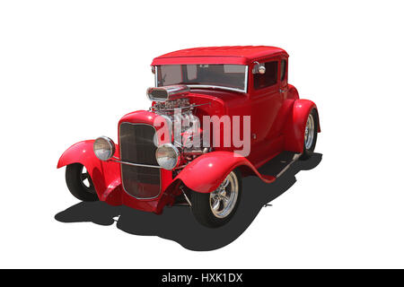 Auto- 1932 Ford 5 Window Coupe Hotrod rouge replica. Banque D'Images