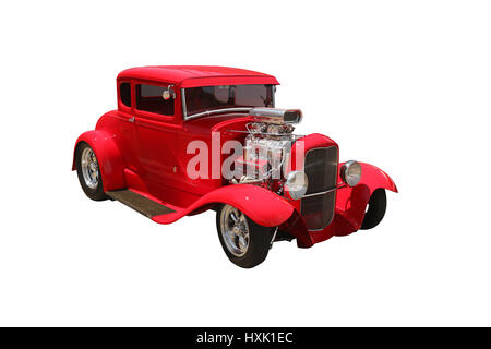 Auto- 1932 Ford 5 Window Coupe Hotrod rouge replica. Banque D'Images