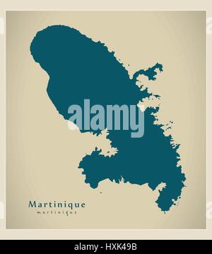 Carte moderne - Martinique MQ Illustration de Vecteur
