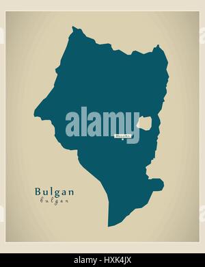 Carte moderne - Bulgan MN Illustration de Vecteur
