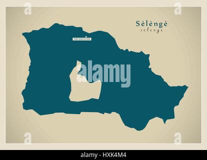 Carte moderne - Selenge MN Illustration de Vecteur