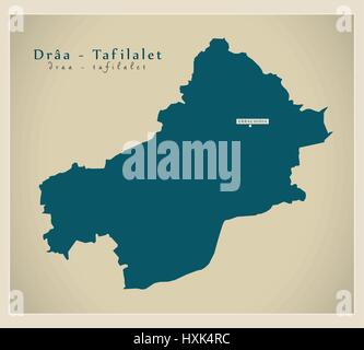 Carte moderne - Draa - Tafilalet MA Illustration de Vecteur