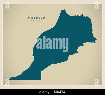 Carte moderne - Maroc MA Illustration de Vecteur