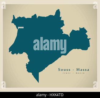 Carte moderne - Souss Massa - MA Illustration de Vecteur