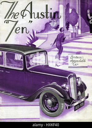 Brochure 1934 Austin 10 Banque D'Images