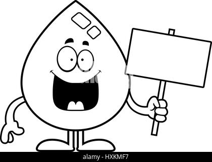 Illustration d'une caricature d'une goutte d'eau. Illustration de Vecteur