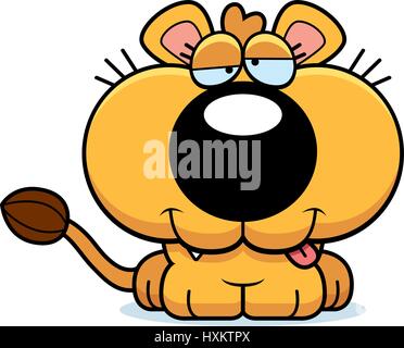 Illustration d'une caricature d'une lionne cub avec une expression de Goofy. Illustration de Vecteur