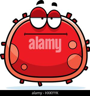 Illustration d'une caricature d'un globule rouge à s'ennuyer. Illustration de Vecteur