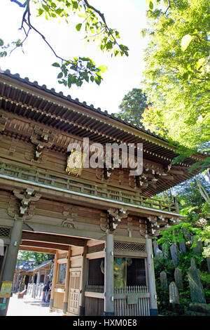 Temple Takaosan Yakuoin Shitenno-mon Gate ville Hachioji Tokyo Japon Banque D'Images