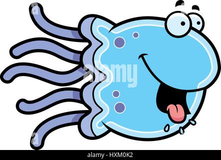 Illustration d'une caricature d'une méduse à la faim. Illustration de Vecteur