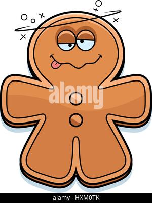 Une illustration d'un cartoon Gingerbread Man à la Bu. Illustration de Vecteur