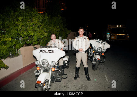 Les agents de police en photo quelque part à Las Vegas, États-Unis d'Amérique. Banque D'Images