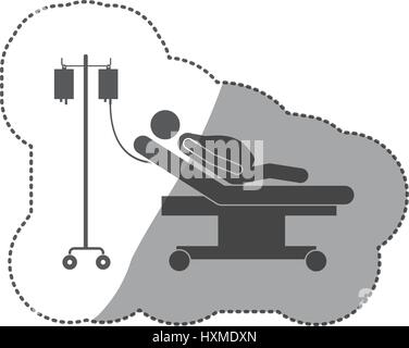 Pictogramme autocollant femme enceinte hospitalisée monochrome Illustration de Vecteur