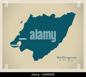 Carte moderne - Wellington NZ Illustration de Vecteur