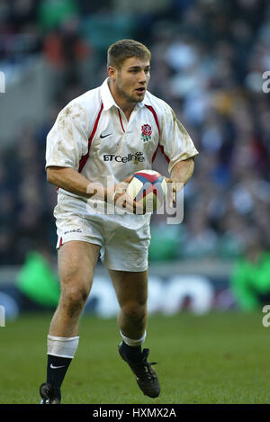 BEN COHEN ANGLETERRE & NORTHAMPTON SAINTS LONDON TWICKENHAM 16 Février 2002 Banque D'Images