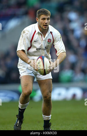 BEN COHEN ANGLETERRE & NORTHAMPTON SAINTS LONDON TWICKENHAM 16 Février 2002 Banque D'Images