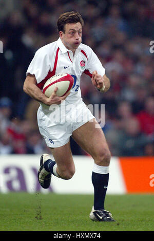 DAN LUGER ANGLETERRE & NEC HARLEQUINS RU MILLENNIUM STADIUM Cardiff au Pays de Galles 22 Février 2003 Banque D'Images