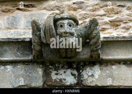 Une gargouille sur le Wendreda's Church, Mars, Cambridgeshire, Angleterre, RU Banque D'Images