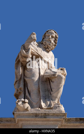 Saint Antoine Abbé, fragment de colonnade de la Basilique Saint-Pierre. Basilique Papale de Saint Pierre dans la Cité du Vatican, Rome, Italie Banque D'Images