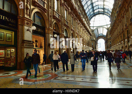 La galerie Vittorio Emanuele II. L'intérieur. Milan, Lombardie, Italie, Europe Banque D'Images