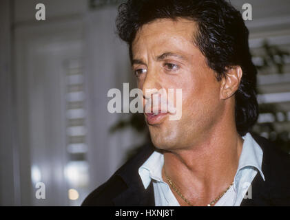 SYLVESTER STALLONE acteur américain visitant Stockholm 1982 Banque D'Images