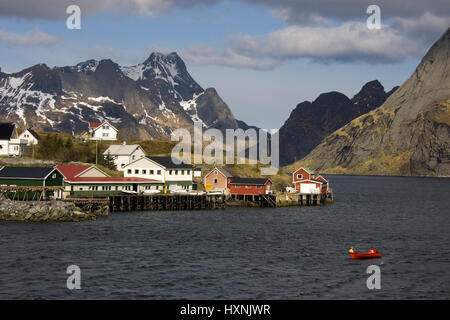 Le lieu de pêche des Lofoten, Sakrisoy, Der Fischerort Sakrisoy Banque D'Images