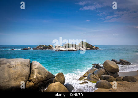 Arrecifes plage - Parc National Naturel de Tayrona, Colombie Banque D'Images