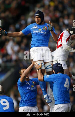 MARCO BORTOLAMI ITALIE RU ANGLETERRE LONDRES TWICKENHAM 10 Février 2007 Banque D'Images