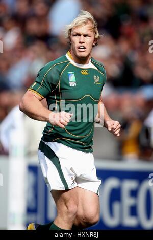 SCHALK BURGER AFRIQUE DU SUD RU PARC DES PRINCES PARIS FRANCE 09 Septembre 2007 Banque D'Images